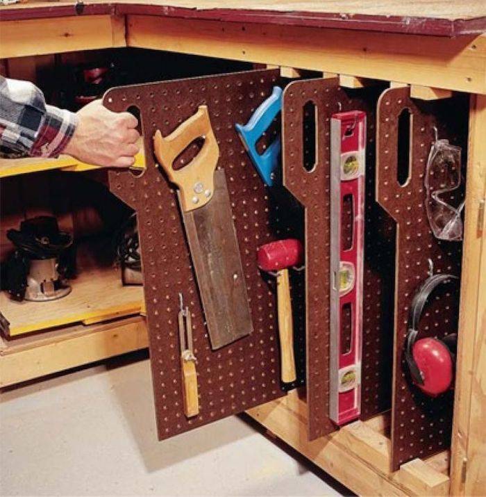Как повесить рожковые ключи в гараже. домашняя мастерская – оптимизация пространства и удобное хранение инструментов. размеры листов с перфорацией