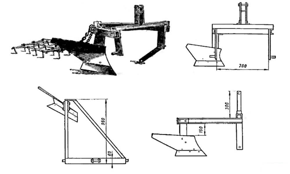 Как сделать плуг на мотоблок своими руками чертежи