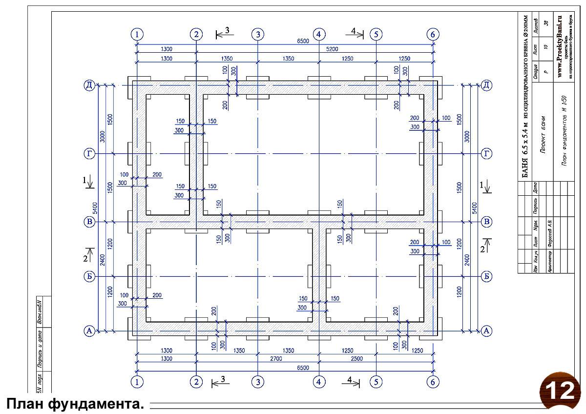 План фундамента дома