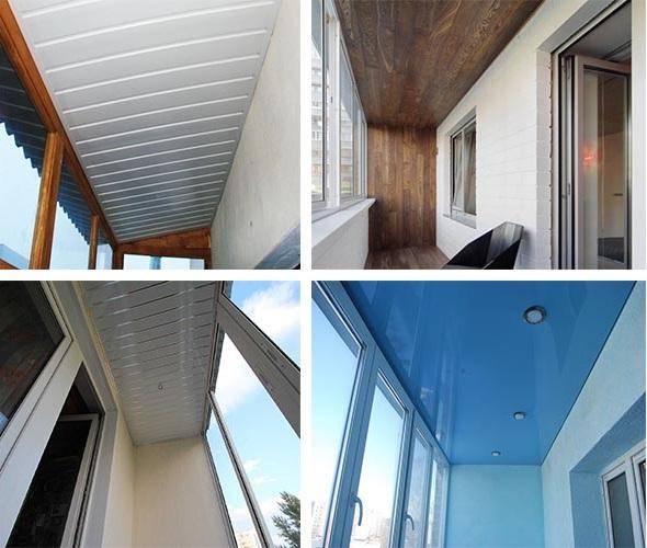5 вариантов отделки потолка на балконе