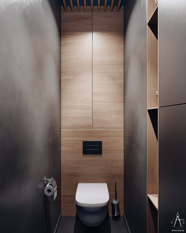 Дизайн интерьера туалета: внешний вид, зрительное расширение, совмещенный с ванной, унитаз, ванна или душевая кабина, другая сантехническа, мебель, отделка | ileds.ru