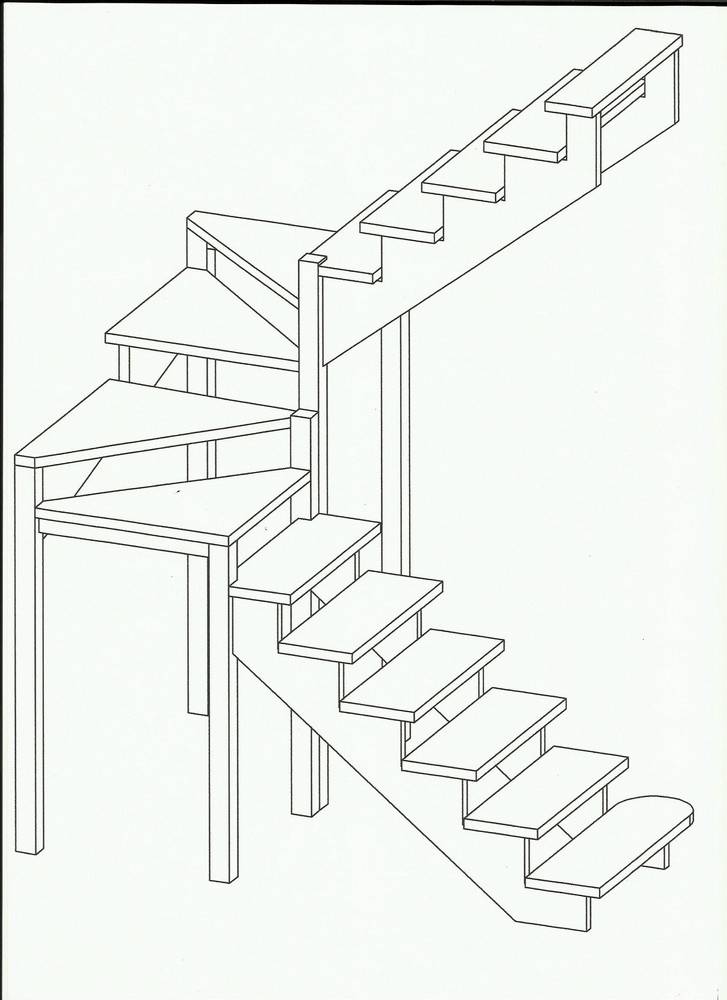 Чертежи лестниц своими руками. Лестница с забежными ступенями с поворотом на 180 чертеж металл. Чертеж лестницы на второй этаж с поворотом на 180 с забежными ступенями. Лестница на 180 с забежными ступенями схема. Чертёж лестницы с забежными ступенями из металла 180.
