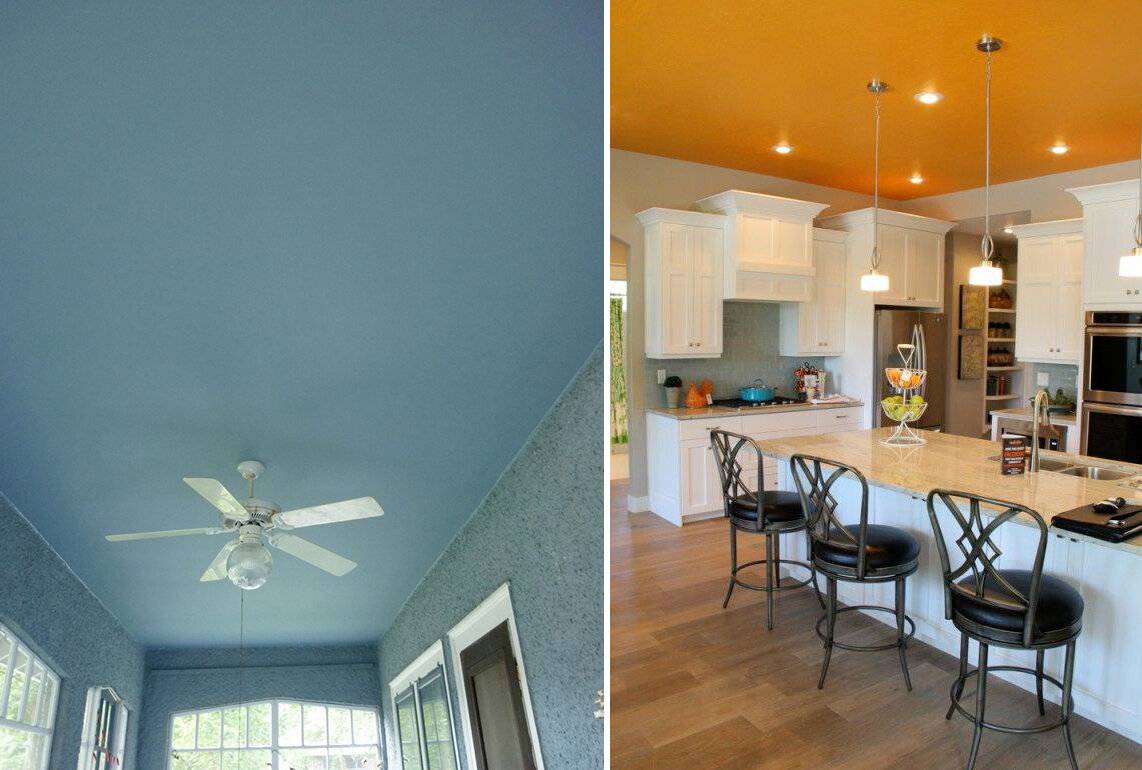 Какой потолок лучше сделать на кухне с газовой плитой: можно ли делать натяжной в помещениях с колонкой