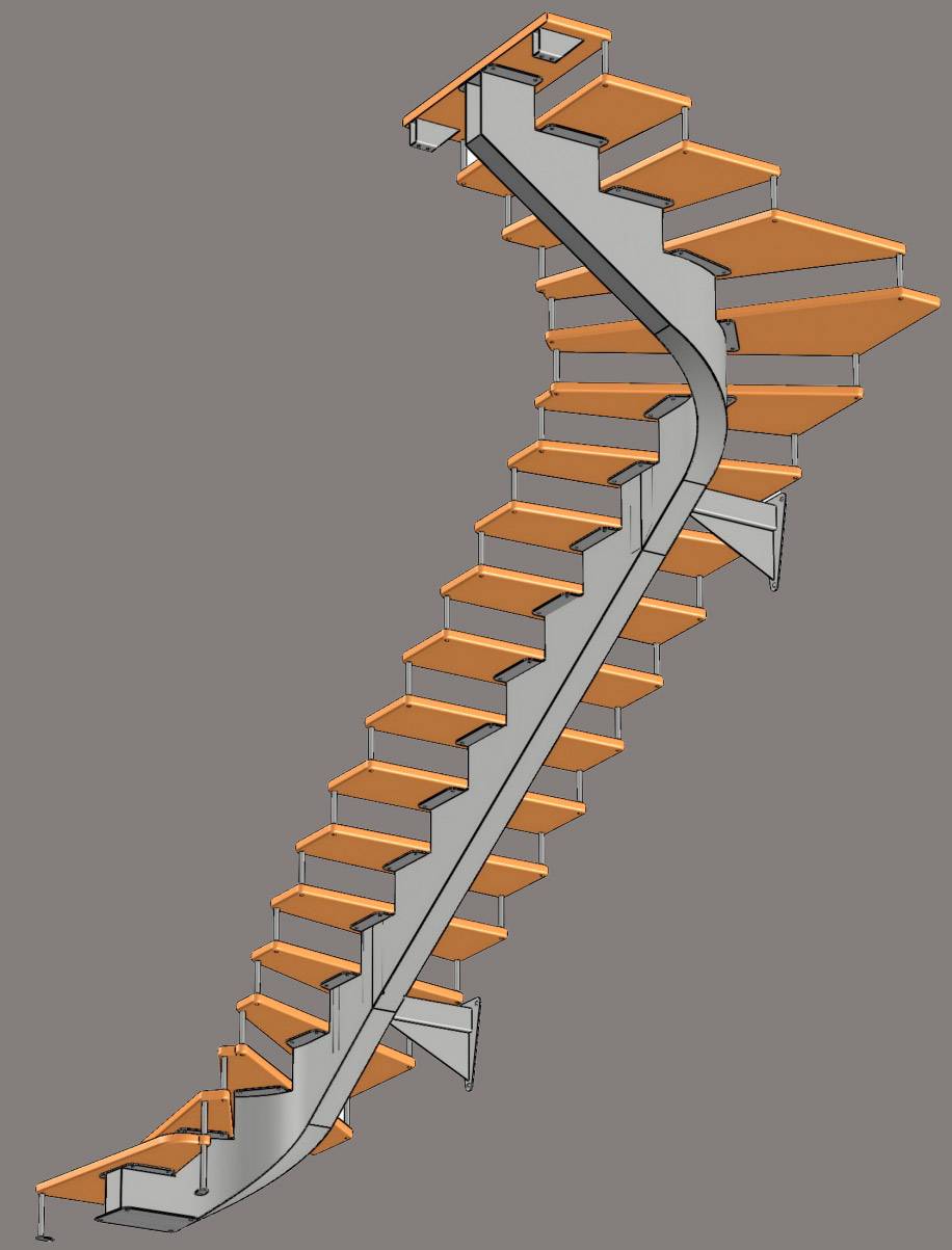 Косоуры лестничных маршей. Лестница на косоурах с забежными ступенями. Лестница на монокосоуре чертеж. Забежная лестница на косоуре. Лестница на 1 косоуре.
