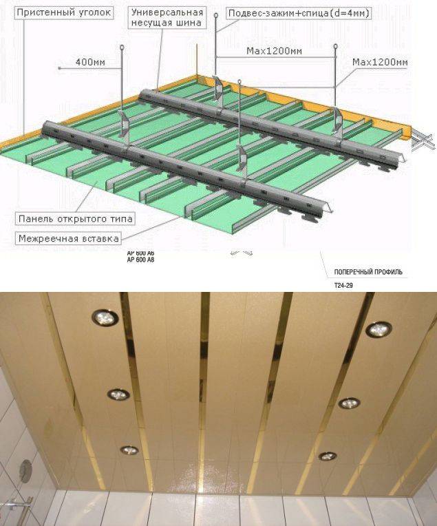 Монтаж реечного потолка своими руками (подвесного, в ванной и др комнатах)