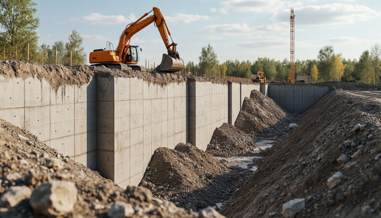 Устройство стены в грунте