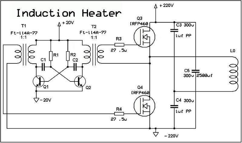 Схема индукционного нагревателя своими руками рабочая схема