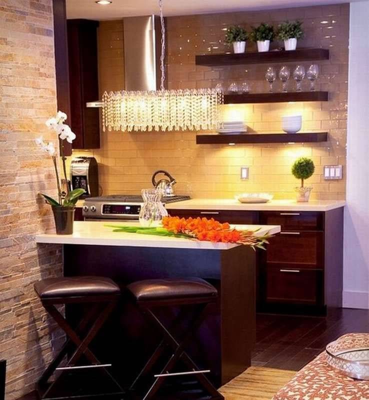 Барная стойка на маленькой кухне фото