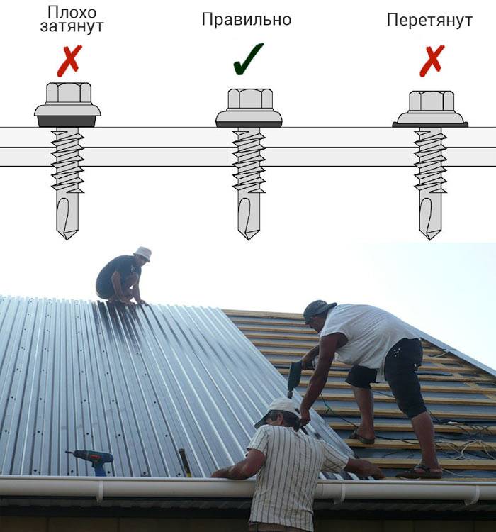 Правильное крепление профлиста саморезами на крыше - инструкция