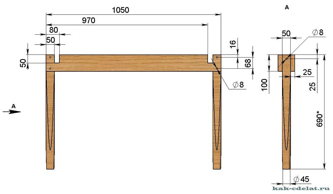 Стол деревянный своими руками чертежи с размерами