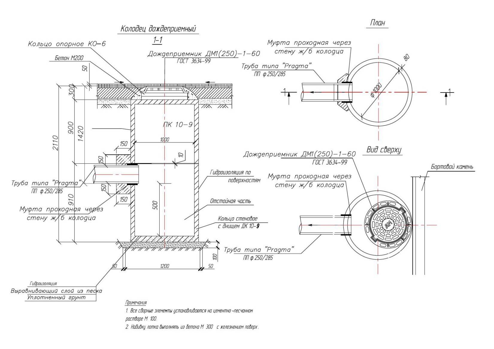 Дождеприемный колодец типовой проект