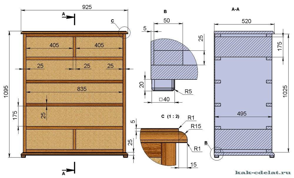 Сделать комод своими руками из дерева чертежи и фото пошаговая инструкция