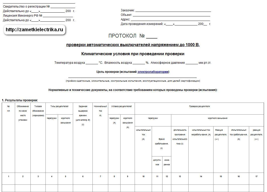 Протокол проверки дифференциального автомата: технические аспекты