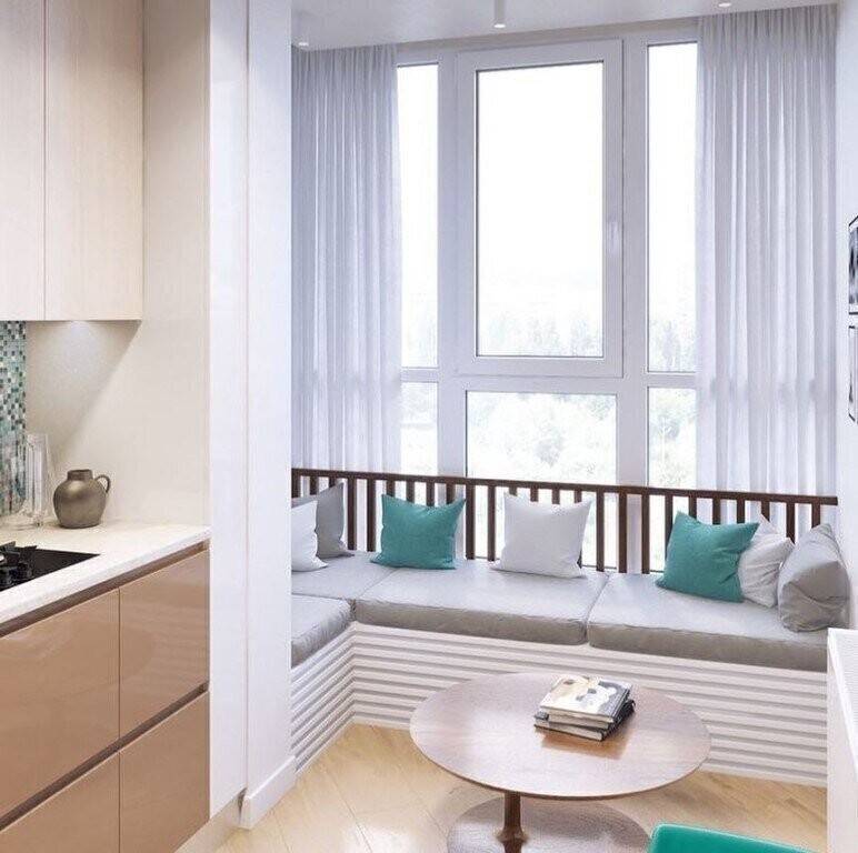 Размещение кухни на балконе или лоджии – интересный прием увеличения пространства
