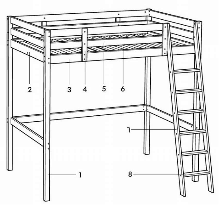 Кровать-чердак с рабочей зоной: пошаговая инструкция