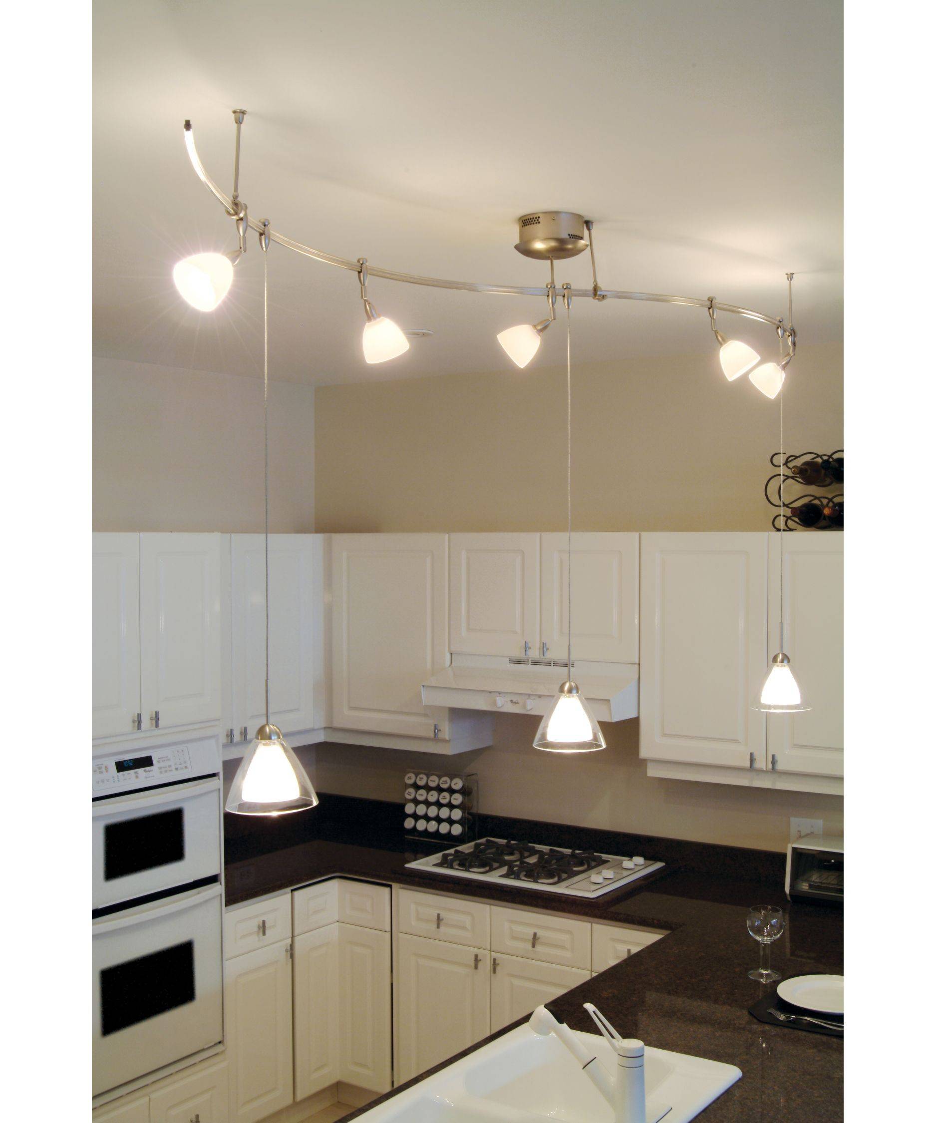 Дизайн светильников на натяжном потолке на кухне фото