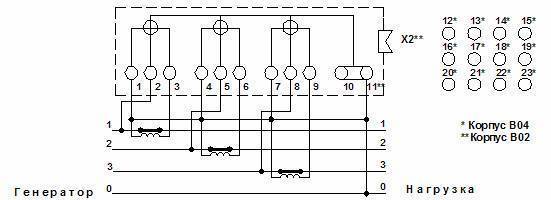 Трёхфазный счётчик меркурий 230 схема подключения: через трансформаторы тока