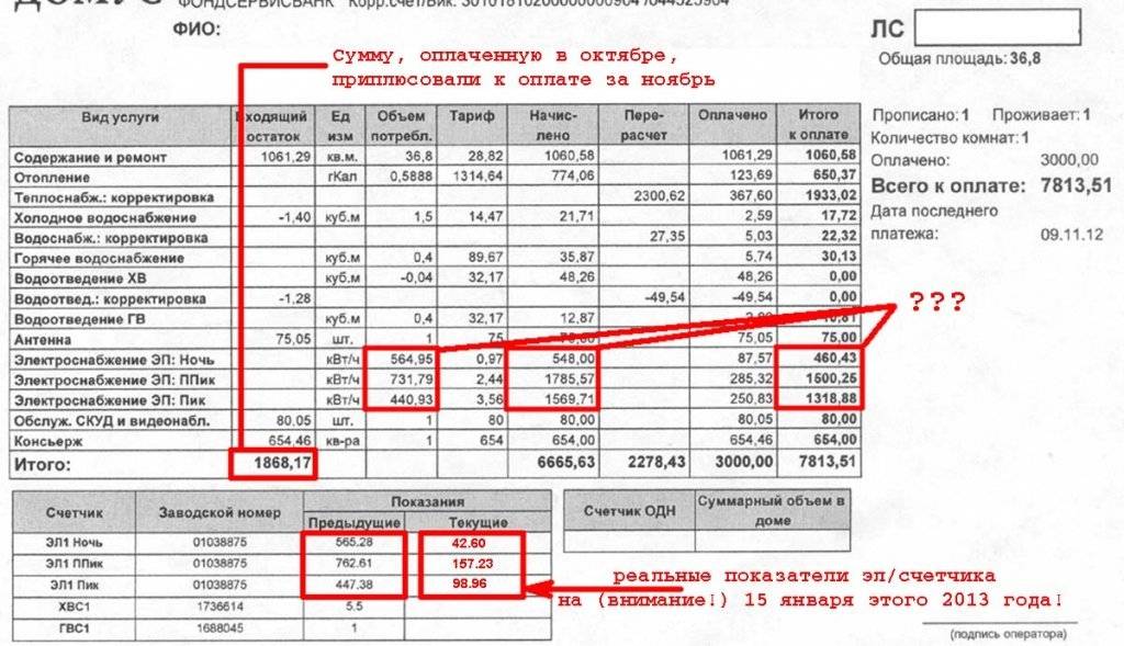 Как считать за свет по счетчику образец