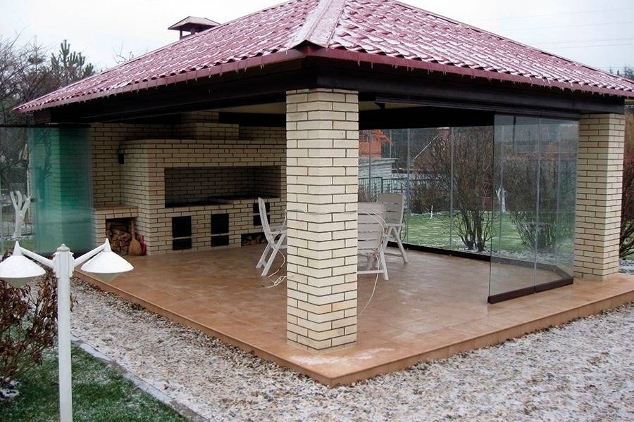 Беседка из кирпича своими руками: проекты с фото, планировка, схемы и чертежи