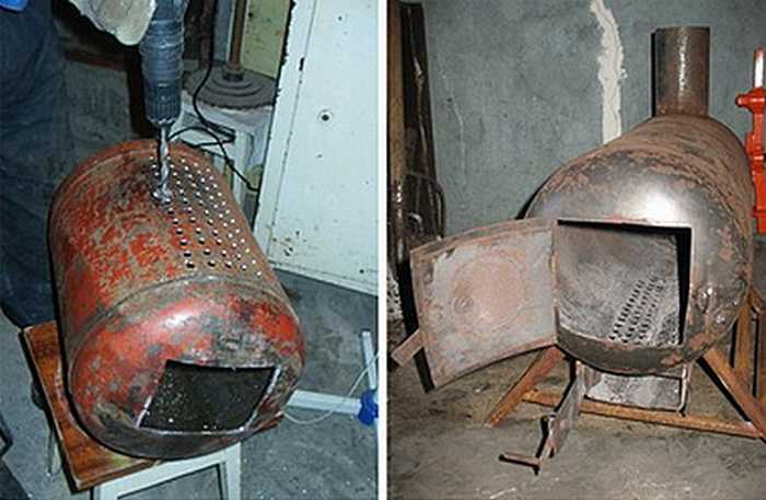 Печь из газового баллона своими руками - буржуйка, ракета и бубафоня, чертеж