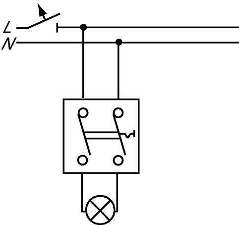 Перекидной рубильник на два направления и для генератора, схема подключения