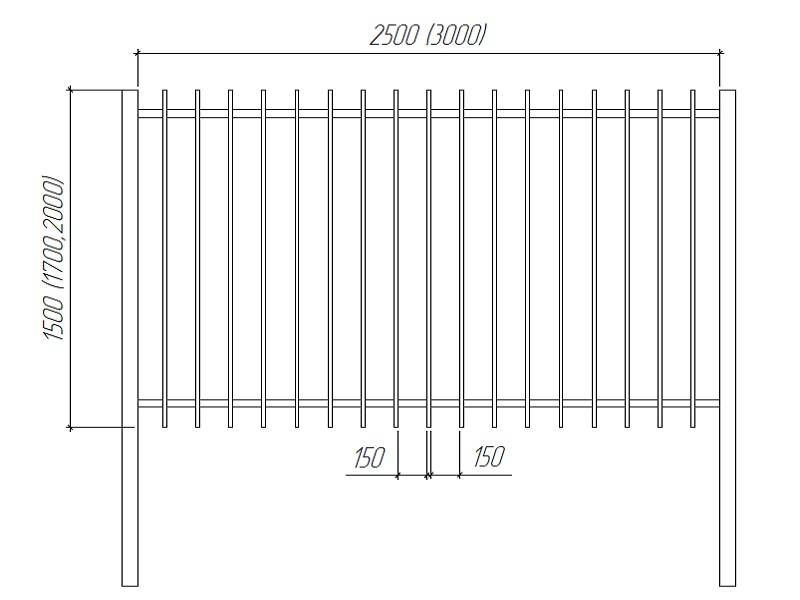 Забор из профиля чертеж