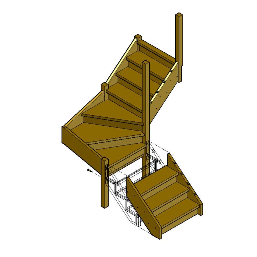 Поворотная лестница. Маршевой лестницы на 90° с 5 забежными ступенями. Revit забежная лестница. Поворотная лестница с забежными ступенями на 90 крепление на столб. Поворотная маршевая лестница.