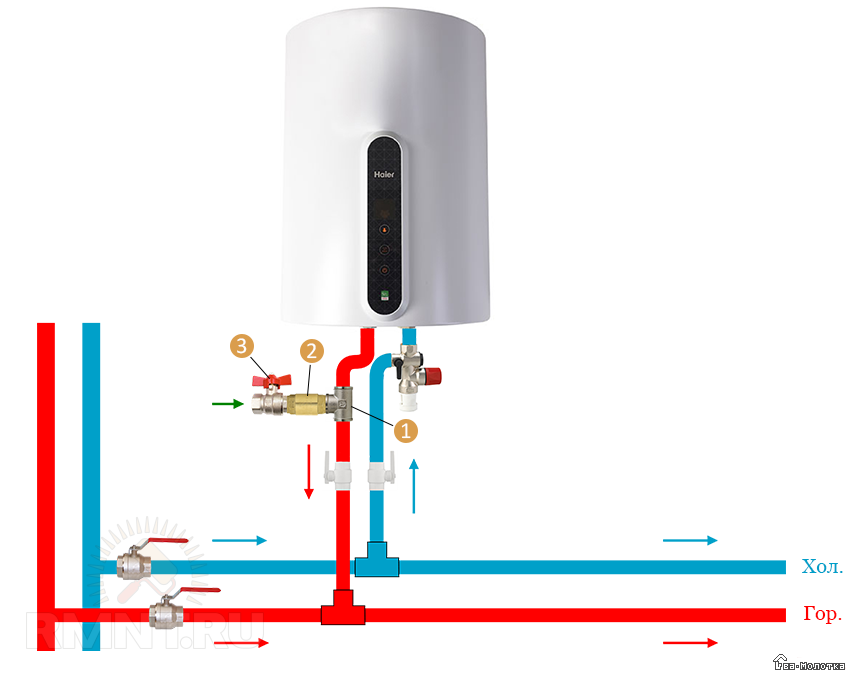 Схема подключения бойлера для горячей воды