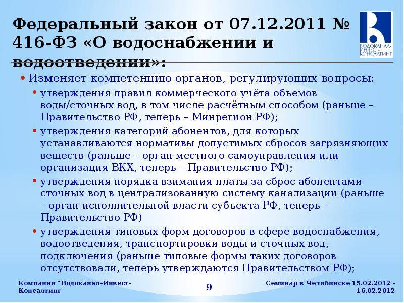 Ст 24 закон о водоснабжении и водоотведении n 416-фз