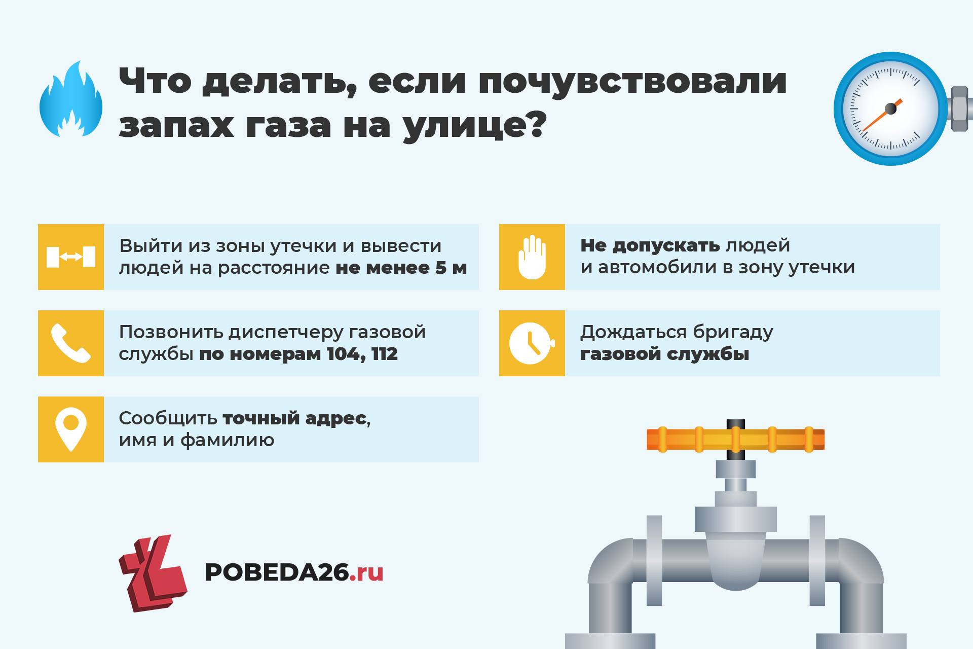 Действия при утечке газа в квартире — что нельзя делать