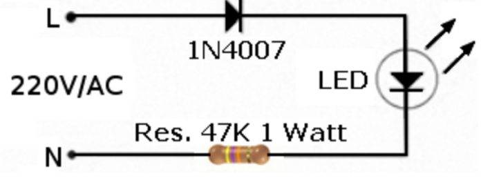 Как подключить светодиод к 220в: схемы подключения диодов в сеть переменного тока на 220 вольт, как включить в питание через конденсатор и резистор без блока питания, какие диоды подходят