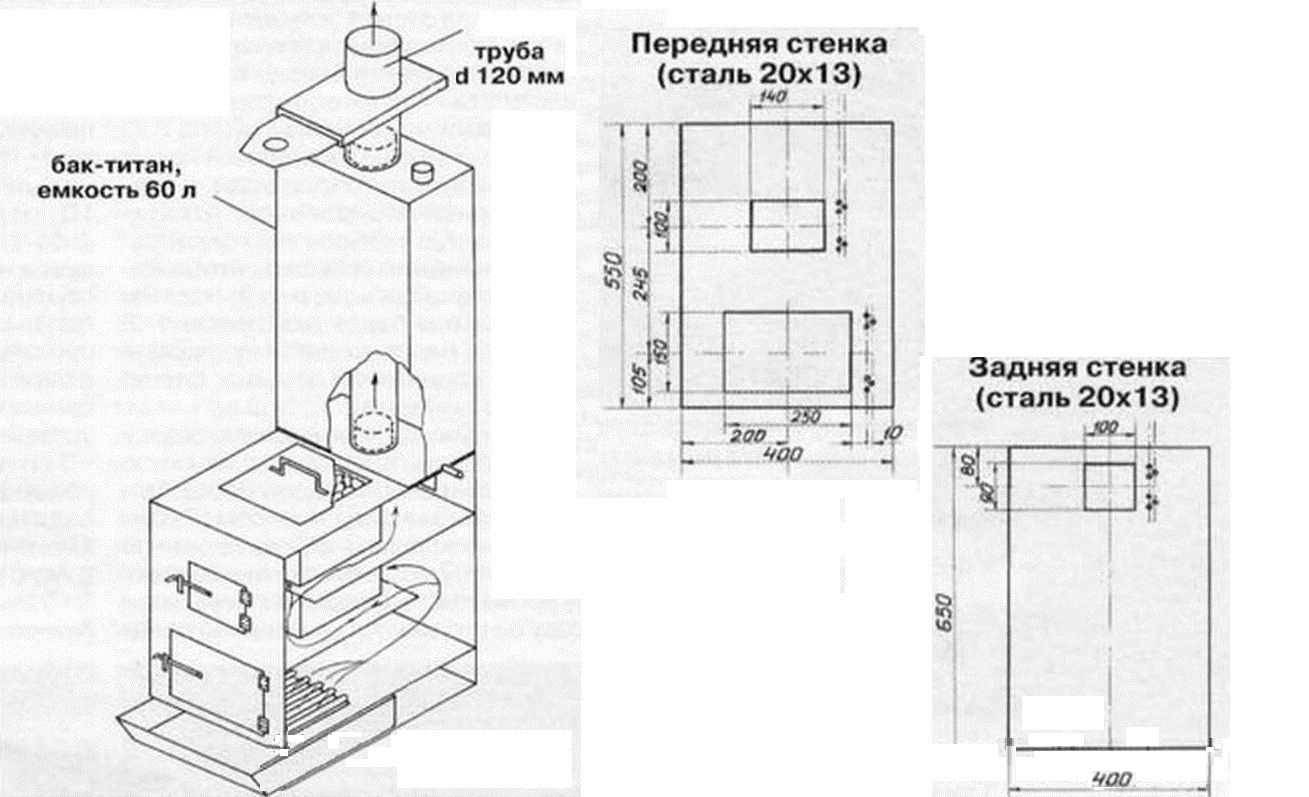Как сварить печь для бани своими руками