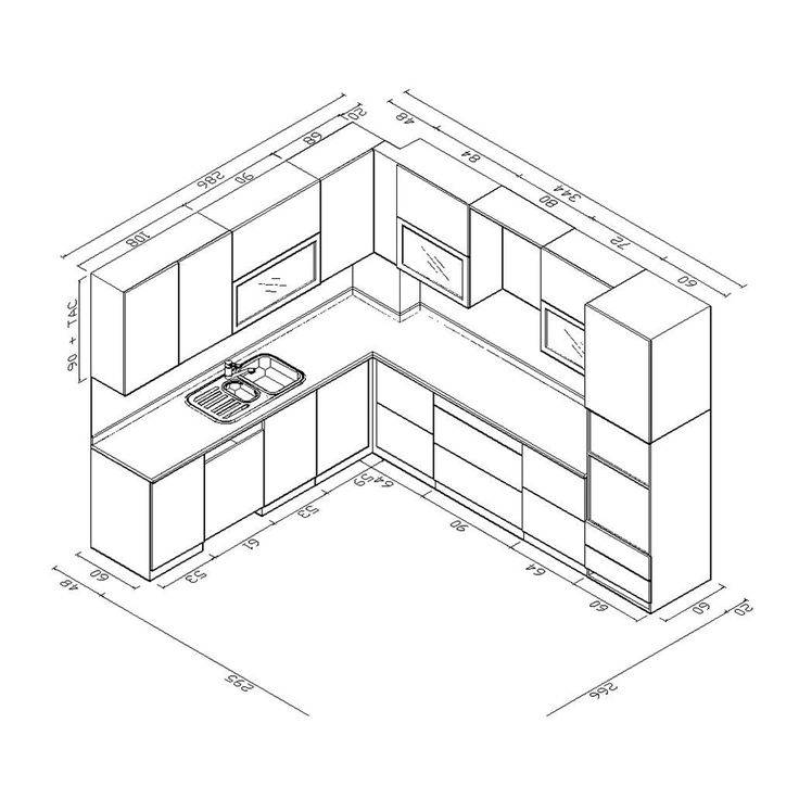 Технический рисунок кухни