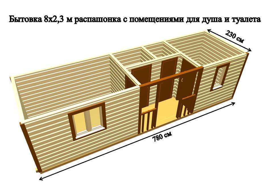 Как построить двухкомнатную зимнюю, жилую бытовку для дачи, с верандой, туалетом и душем, своими руками