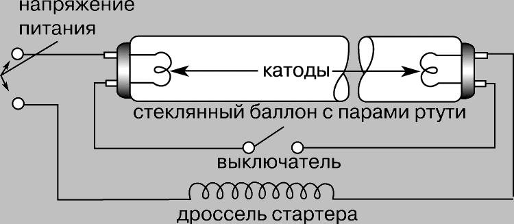 Принцип работы люминесцентной лампы и устройство прибора