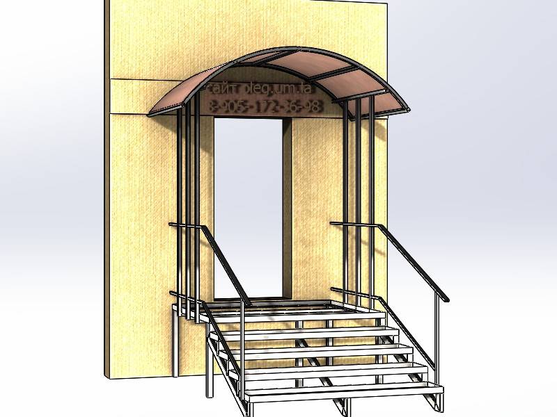 Крыльцо из профтрубы чертеж