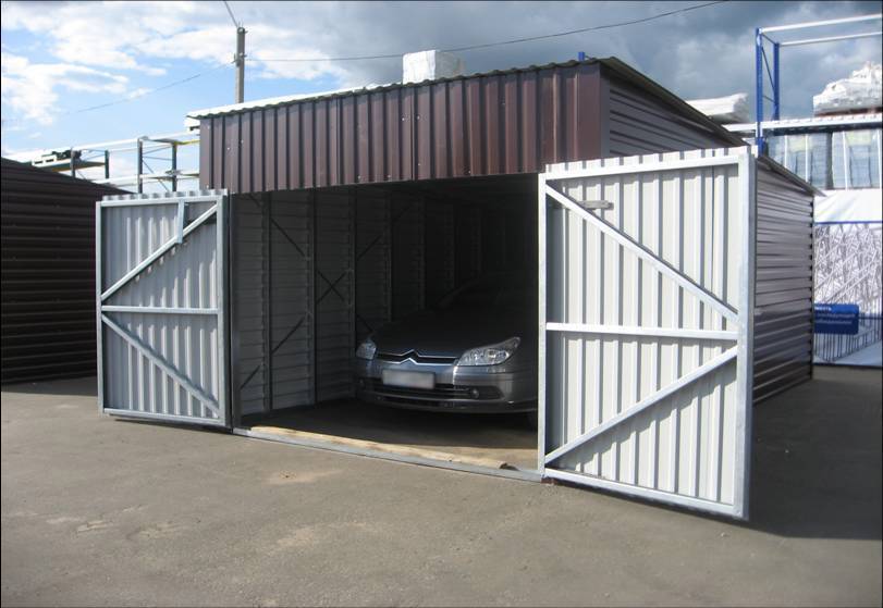 Металлический разборный гараж: железный и железобетонный гараж, технология сборки из металлоконструкций и жби
