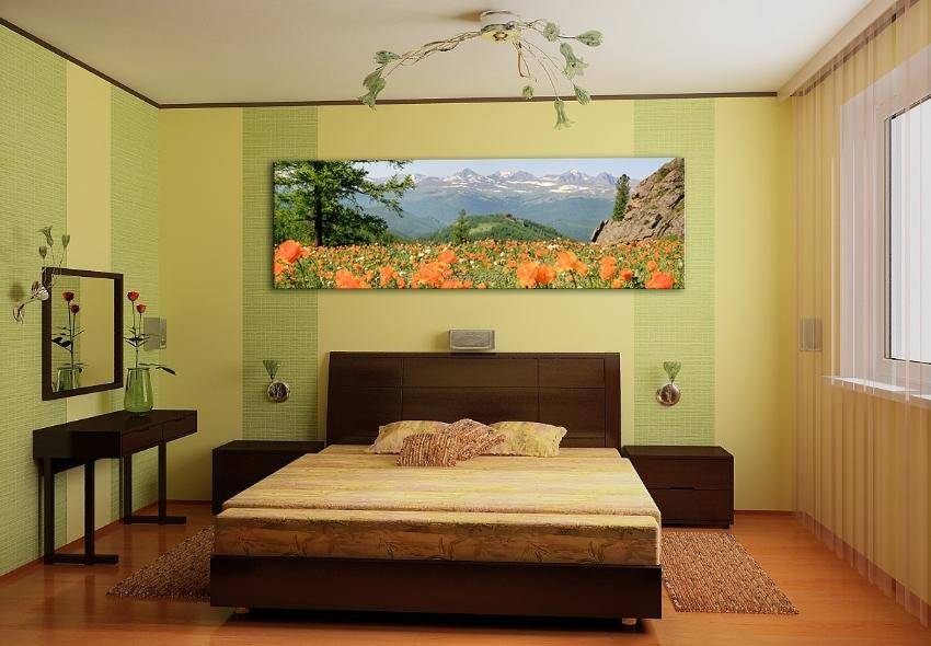 Поклейка обоев двух цветов в спальне: правила сочетания, способы декорирования (+64 фото) - всё для дома - медиаплатформа миртесен