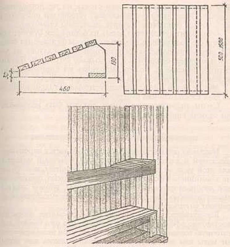 Схема сборки полка в баню