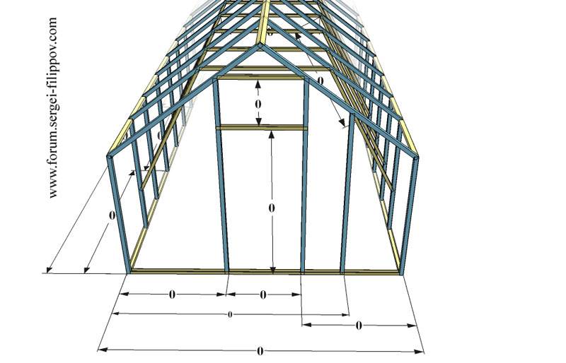 Каркас теплицы чертеж