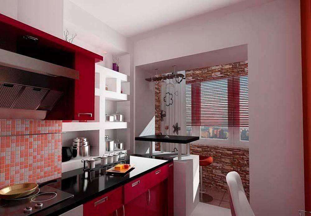 Дизайн балкона, совмещенного с кухней (72 фото): интерьер совмещенной кухни, шторы, интерьер после объединения