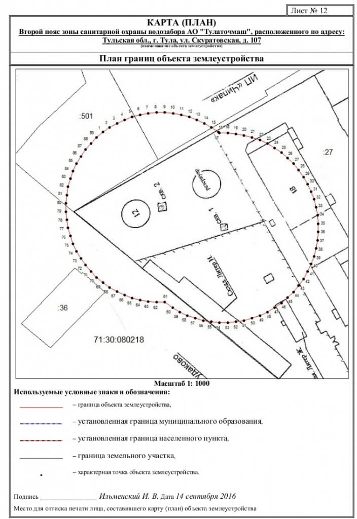 Проект зоны санитарной охраны скважины