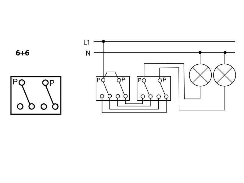 Схема подключения двухклавишного выключателя legrand