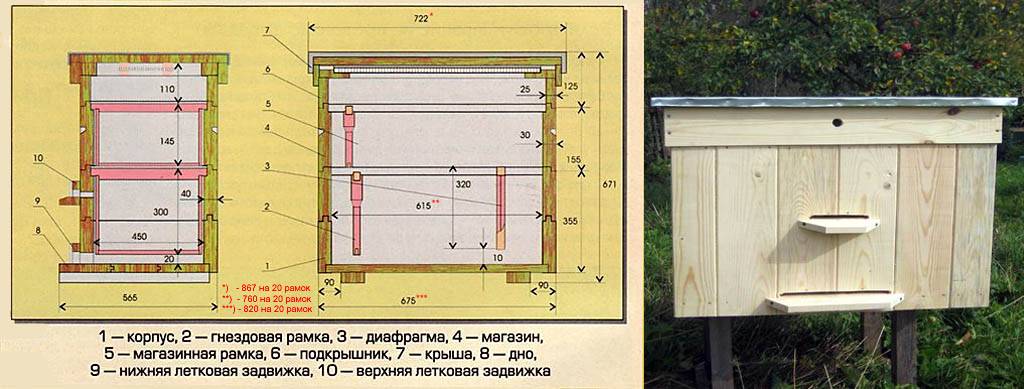 Улей лежак своими руками из дерева фото чертежи и ход работы