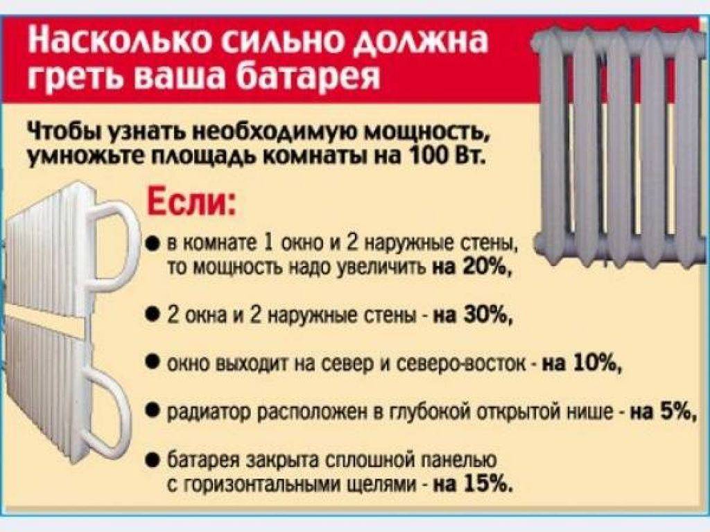 Расчет количества секций радиаторов отопления
