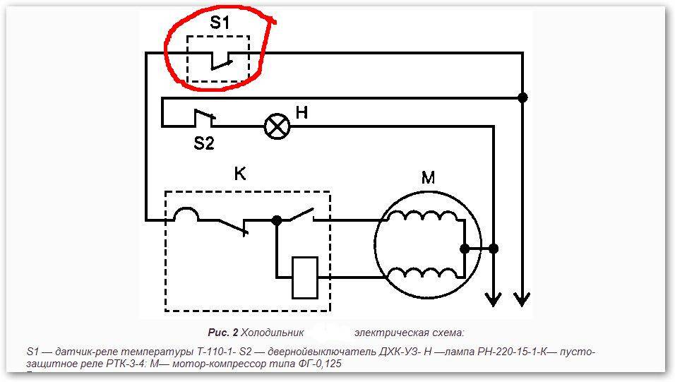 Схема электрическая компрессора холодильника