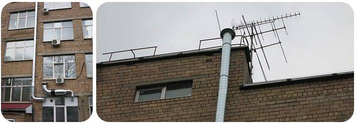 Высота вентиляционной трубы над крышей