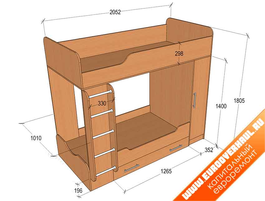Как сделать двухъярусную кровать своими руками - изготовление + фото, чертежи
