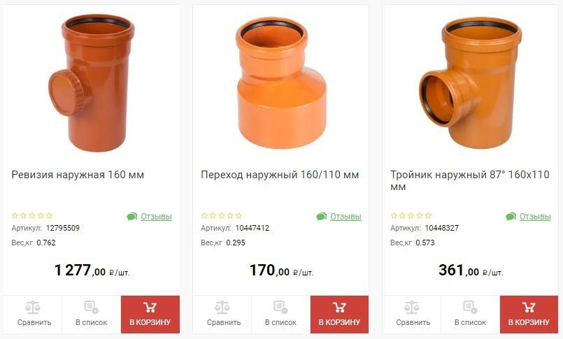 Выбор пластиковых канализационных труб, материал, диаметры и цены
