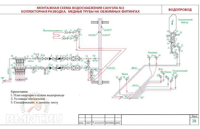 Разводка труб в ванной своими руками: разбираем процесс проектирования и монтажа